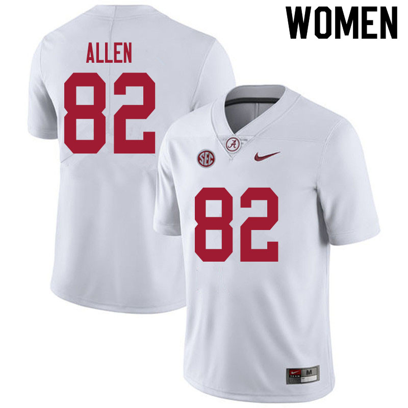 Alabama Crimson Tide Women's Chase Allen #82 White NCAA Nike Authentic Stitched 2020 College Football Jersey XE16V75YB
